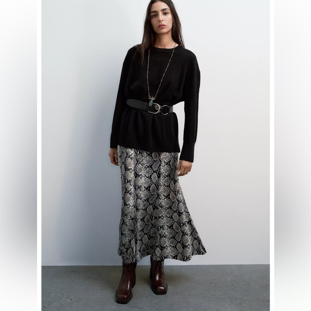 Zara Satin Skirt Snake